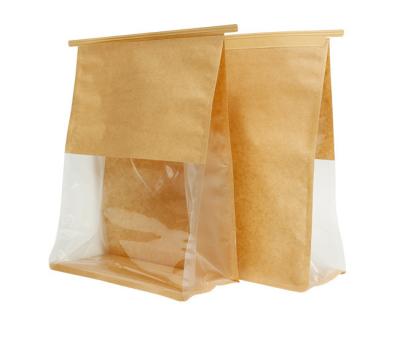 China Recycled Materials Small Custom Wax Coated Kraft Paper Bag For Food for sale