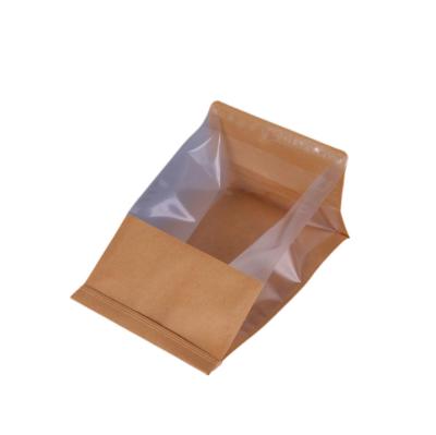 China Recycled Materials Packaging Paper Bag With Window Printed Package Baking Baking Bakery Cookies Toast Cookies Food Bread Paper Bags for sale