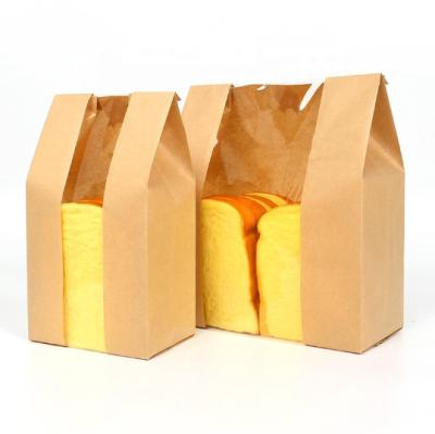 China Recycled Materials Kraft Eco - Friendly Paper Food Bag For Bread / Candy / Fruits for sale