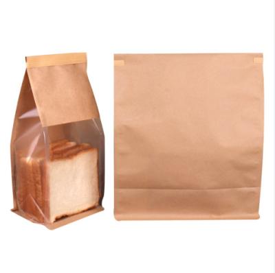 China Recycled Materials Paper Bag Reusable Oil Make 100% Biodegradable Kraft Paper Pouch For French Bread Toast Donuts Resistant for sale