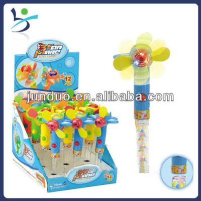 China Flat Cartoon Toys Mini Flat Flashlight Candy Fan for sale