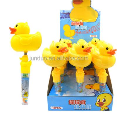 China Cartoon Toys Shaking Whistling Duck Candy Toy for sale