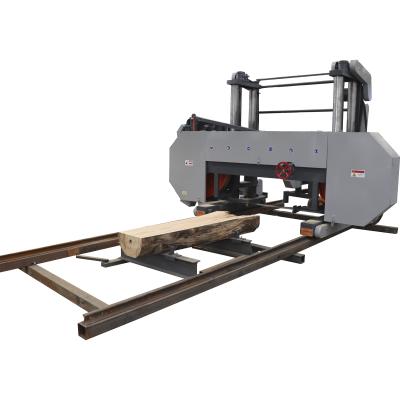 China Horizontal Bandsaw With Wheels Big Wood Saw Big Sawing Machine / Heavy Duty Horizontal Band Wood Sawmill With Trailer for sale