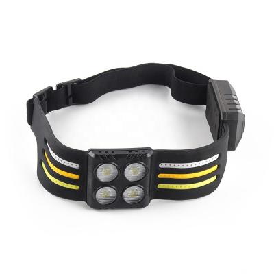 China Camping COB red white and yellow light Induction headlamp USB charging night running light LED strong light night fishing lamp. for sale