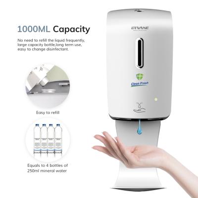 China Foam Automatic Soap Dispenser 1000Ml Floor Stand Touchless Foam Hand Soap Dispenser Hands With Tray for sale