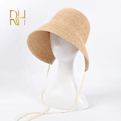 China Beautiful Lolita Straw Raffia Retro Hat Eco-Friendly Cute Natural Japanese Cute Blank Back Holiday Hat With Band Tie for sale