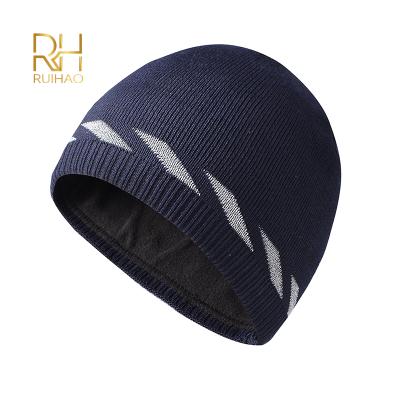 China Good quality JOINT custom made silk knit hat outdoor sports hat night reflective wool riding hat for sale