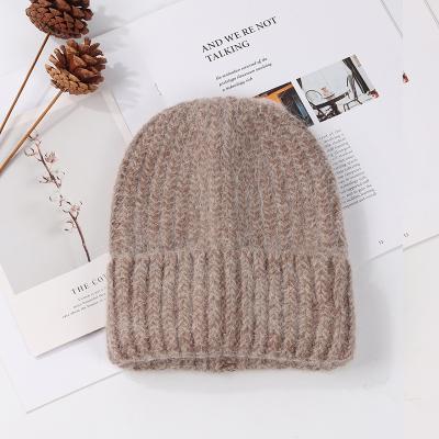 China Outdoor straight thick hood Ski Hat rabbit fur long hair hat pure color warm thick hooded winter COMMON wool for sale