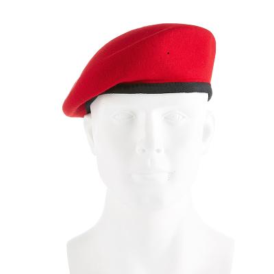 China 100% Pure Wool Eco-friendly Navy Berets Army Military Beret Hat With Red Black Color for sale