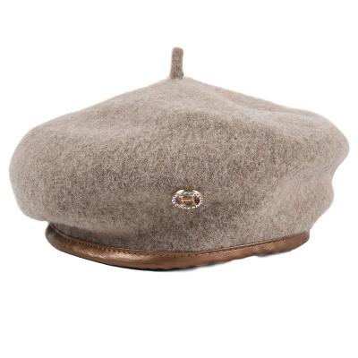 China Soft Wool Felt Winter Hat Women Solid Warm Beanies Covers Classic French Female Beret Hat Ladies Hat for sale