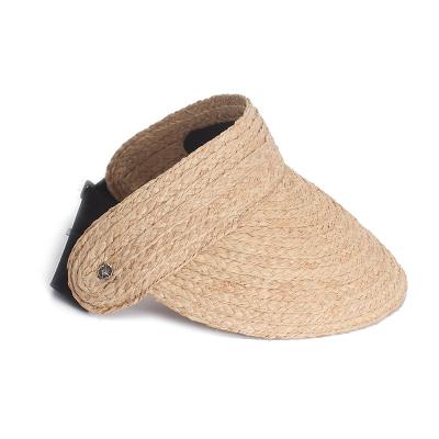 China Eco-friendly handmade lafita straw sun hat empty raffia raffia top straw hat for sale