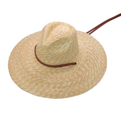 China Large Raw Material Edge Sun Fedora Straw Hat Leather Rope Women Fashion Holiday Beach Eco-friendly Panama Straw Hat for sale