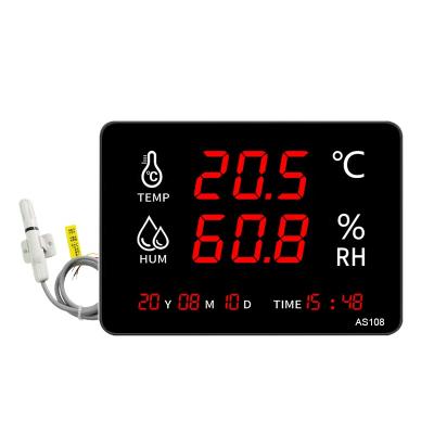 China ABS+ Tempered Glass ASAIR AS108D LED Digital Temperature Humidity Display Meter with External Sensor for sale