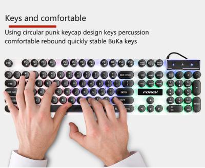 China Punk Keycap Version Keyboard And Mouse USB Wired Keyboard Mouse Set for Laptop PC Computer Game and Work for sale