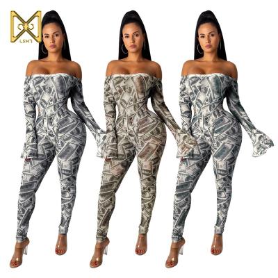 Chine 2020 fall one piece jumpsuit women's long sleeve mesh jumpsuits bodysuits money jumpsuit à vendre