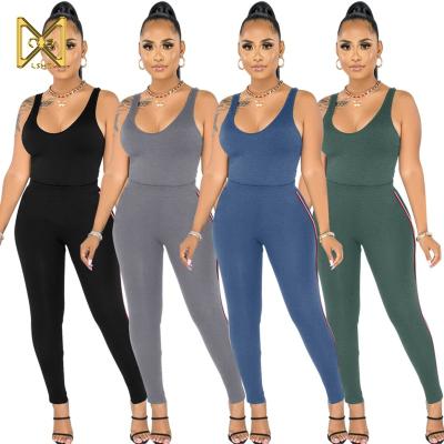 China 2021 new arrivals summer sets women high quality fabric super elastic yoga sports vest pants two piece sets for sale