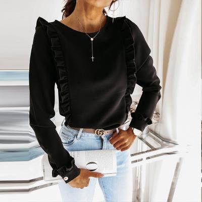 Chine Autumn and winter blouses 2020 new solid color hedging long sleeve women's fashion simple shirt women à vendre