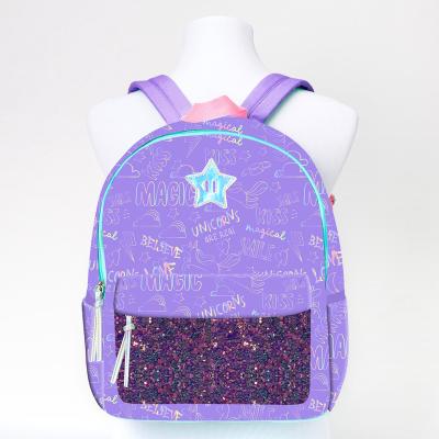 China Unicorn Stars Striped Medium Waterproof Backpack for Girls Small Bag for sale