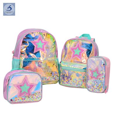 China Bookbags Waterproof School Bag For Girls Backpack For Students School Bags For Girls Set Mint Unicorn Cosmic TPU Mochila Set for sale