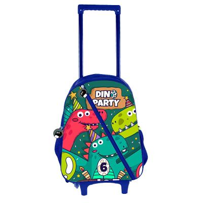 China 2021 Latest Student Hot Sale Vintage Cartoon Kids School Trolley Bag Full Color School Bags For Boys for sale