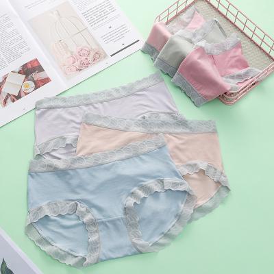 China Summer Ice Silk Modal Lace Breathable Silk Modal Young Ladies Underwear Women Cotton Triangle Thin Breathable Shorts for sale