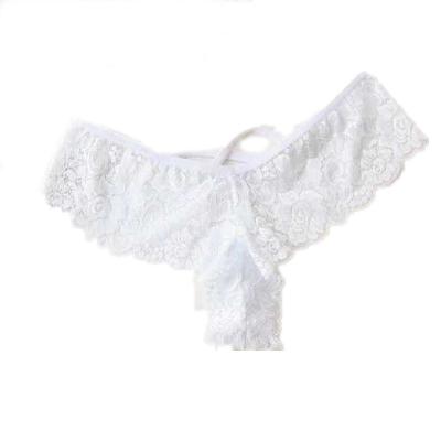 China Wholesale Sexy Women's Panties Women's Hollow Lace V-Shape Plain Underwear Breathable Panties for sale