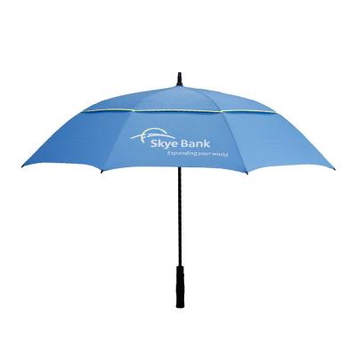 China Windproof Minimalist Logo Double Layer With Custom EVA Handle Auto Open Golf Umbrella for sale