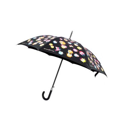 China Luxury Umbrella Leather Windproof Parasol Handle Umbrella For Adults Long Umbrella Custom Copy With Black PU Leather Curved Handle for sale