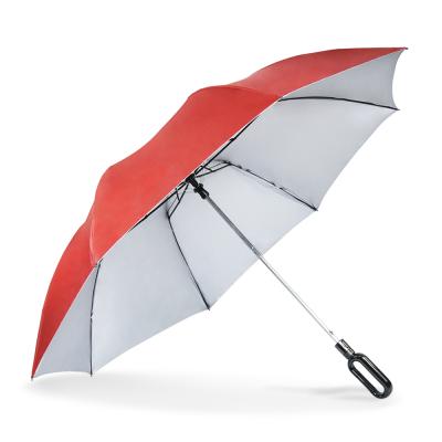 China Industrial Connection The Lock Design Outdoor Sun Protection Easy To Travel Double Buckle Folding Umbrella for sale