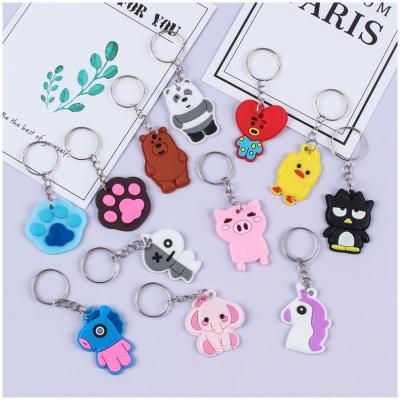 China Cute Creative Promotional Cartoon Cute Pendant Soft Keychain Soft Silicone Keychain Small Gift Schoolbag Korea PVC Plastic Key Chain for sale