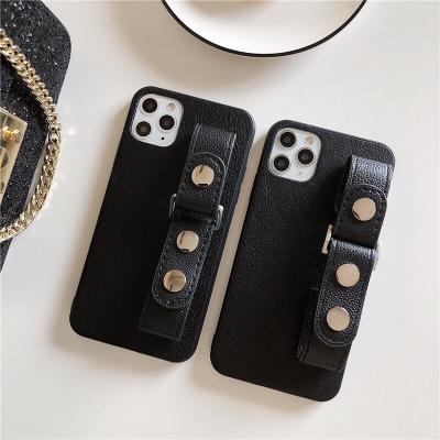 China Shockproof For iPhone 13Pro 12 mini 8 7 max plus X XS XR XS Max Stand Design with Wristband Holder for iPhone 13 Mini Leather Case for sale