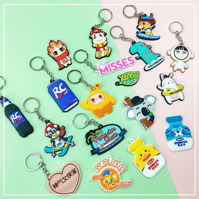 China Factory Silicone PVC + Metal Customize Promotional Gift Cheap Metal Acrylic Silicone PVC Keychain Car Favor Custom Key Chains Logo PVC Keyring for sale