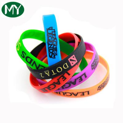 China Decorative Promotional Give Away Logo Printed Sport Silicone Wristband Type Customized for sale