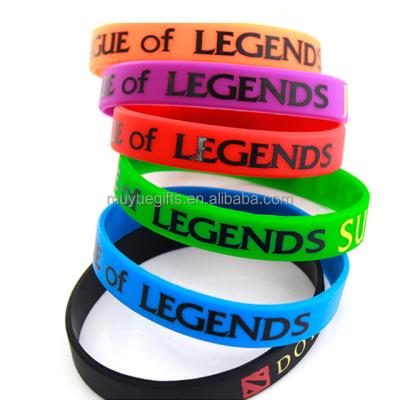 China Free Sample Cool Sports Decorative Customized Silicone Rubber Wristbands for sale