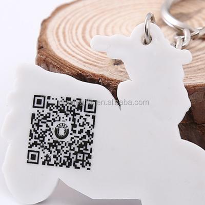 China Promotion gifts/PVC key chain custom logo and shape soft PVC QR code key chain for sale