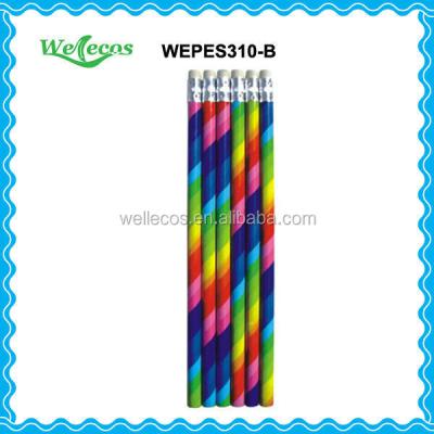 China office & School pencil rainbow pencil with eraser for student for sale