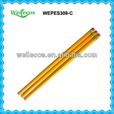 China Promotional Pencil Hexagonal Yellow NO.2 Pencil With Eraser Set for sale