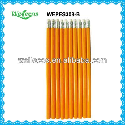 China Promotional Pencil Round Yellow Pencil With Eraser for sale