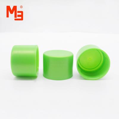 China Wonderful Hand Feeling 30mm Soft Unscrewing Promotion Customize Ribbed Plastic Flip Cap Green Color Plastic Hats for sale