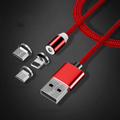 China Mobile Phone Custom Braided Mobile Phone 3In 1 Magnet Kabel 3.0 3A/5A Fast Charging Magnetic Micro Usb Charger Cable for sale