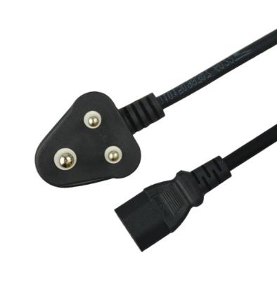 China 1m/1.5m/1.8m/2m 3pin Power Cable India Plug For Computer Laptop AC Power Cord Round for sale