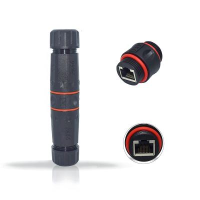 China Telecommunication Ethernet LAN IP68 Waterproof Connector Two Way Outdoor Female To Female Coupler RJ45 CAT5e Connector for sale