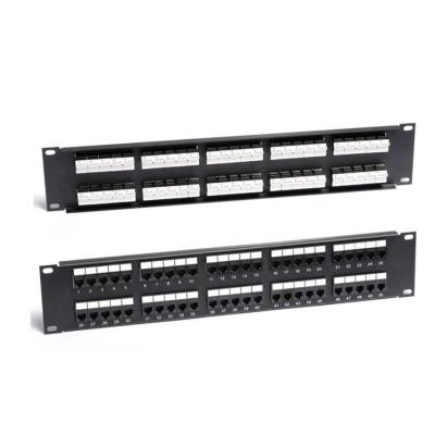 China Cat3 RJ11 UTP 25 Ports 50 Ports Video Telephone Voice Cold Rolled Steel Patch Panel for sale