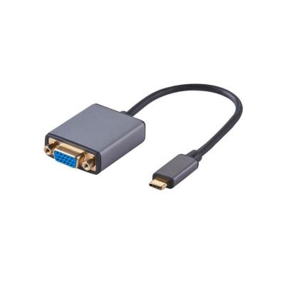 China Multimedia Aluminum Shell Male To C Female To VGA Adapter 1080P Resolution Type-C Type C To VGA Converter for sale