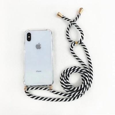 China New Arrival Necklace Shockproof Cross - Body Phone Case Transparent TPU Shockproof Case With Cord Rope Strap For Apple 12 Pro 13 14 Max for sale