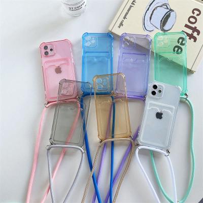 China Card Holder Shockproof Cross - Body Phone Case Charm Strap Rope Chain Patch Phone Universal Lanyard Iphone 11 Phone Case Street Fashion for sale