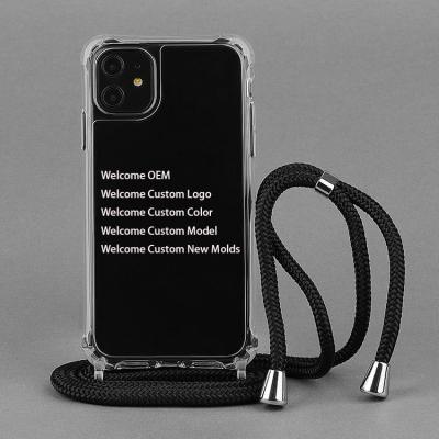 China Shockproof Necklace Cross - Body Anti-fall TPU Mobile Phone Case with Strap/Rope/Chain/Rope for Iphone 14 13 12 11 pro x max xs for sale