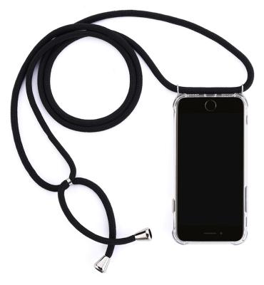 China Transparent Shockproof Cell Phone Case with Lanyard Necklace Shoulder Neck Strap Rope Cord for Iphone 6 7 8 11 pro plus xs xr xs max for sale