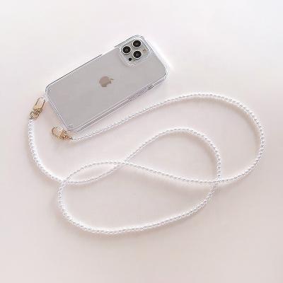 China High Quality Shockproof Strap Phone Case For Iphone 13 Transparent TPU+PC Hybrid Mobile Phone Case With Strong Arming Cord Hole for sale