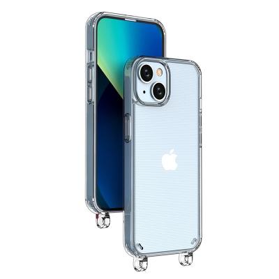 China 2022 Hybrid Shockproof Shock Absorption PC TPU Cover with Lanyard Shoulder Strap Hole Shockproof Phone Case for iphone 14 pro max for sale